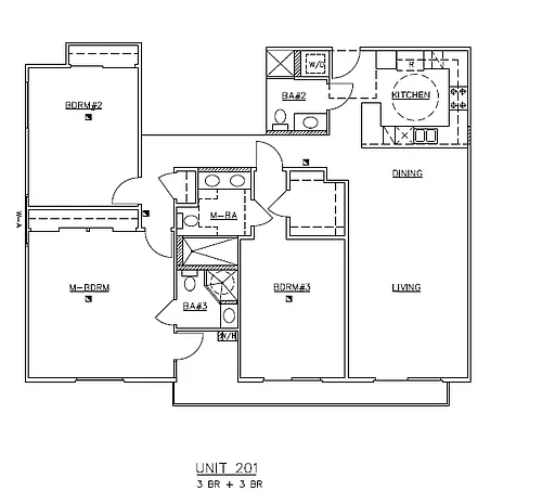 Floor plan 3 Bedroom, 3 Bathroom