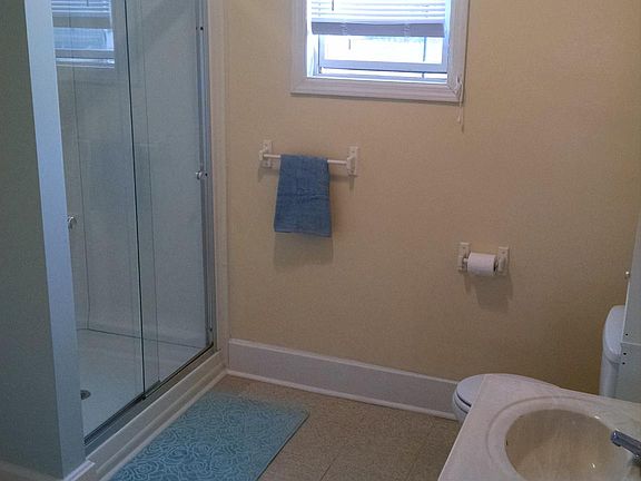 Bathroom with new shower