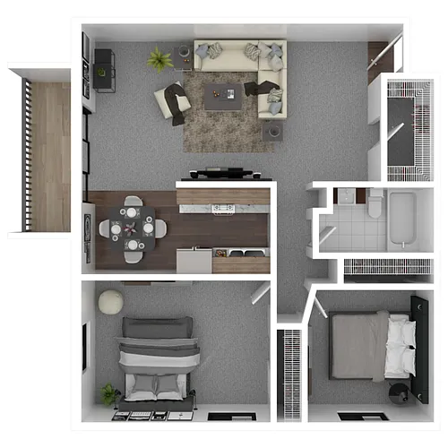 Floor plan 2 Bedroom A