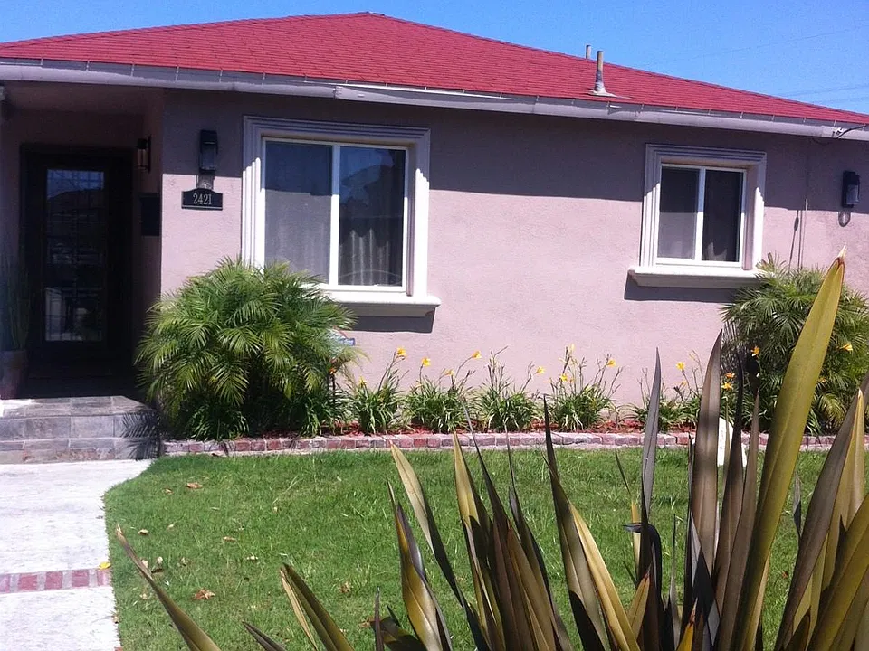Front view with private driveway