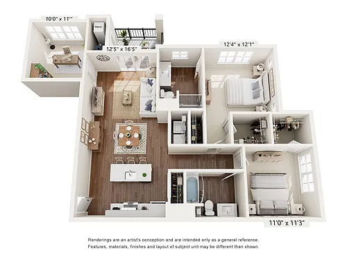 Floor plan Two Bed B9D