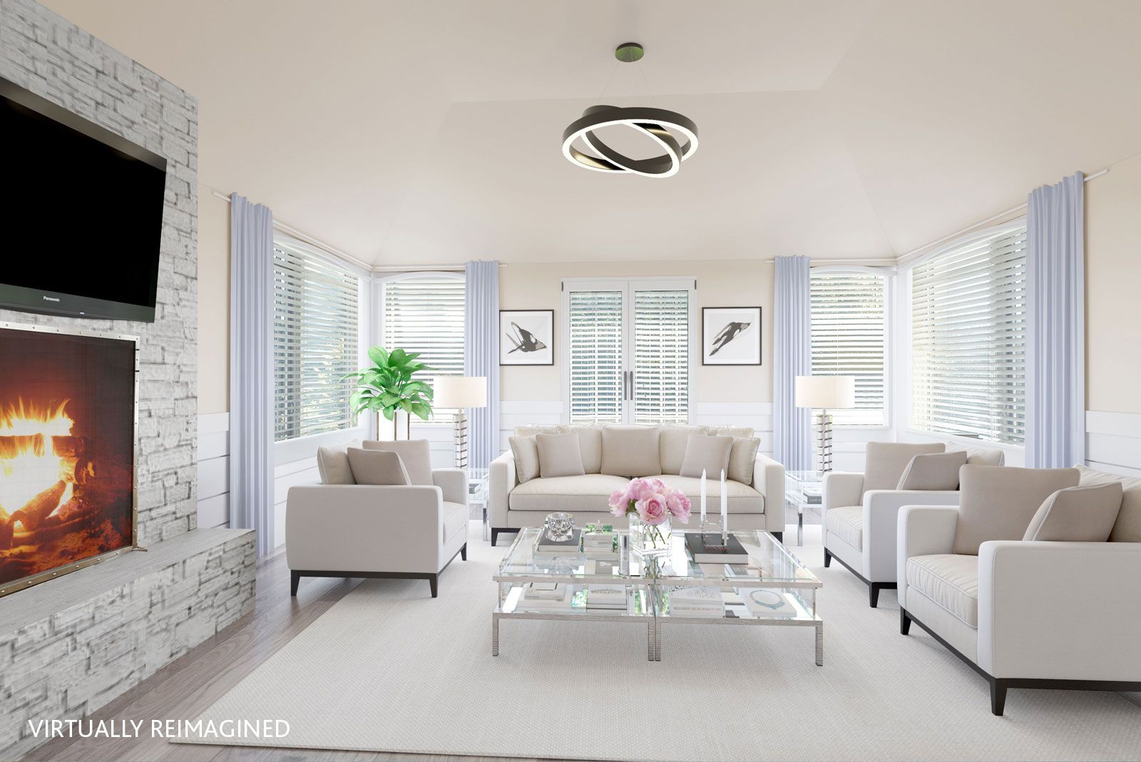  Second Floor Sitting Room of 6 Dannielles Way, Bridgehampton, NY (virtually re-imagined)