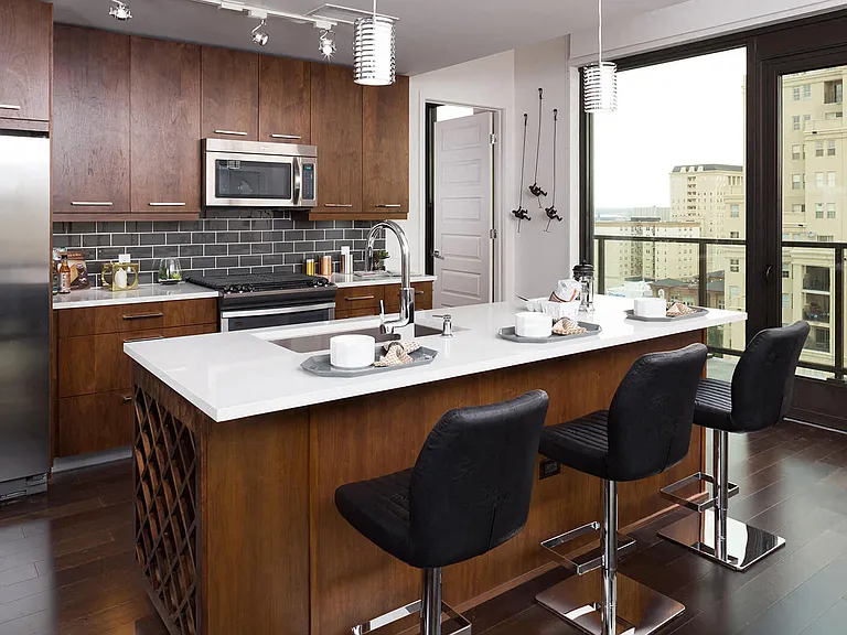Gloss white, walnut and wenge cabinets available