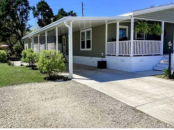Long driveway, added parking