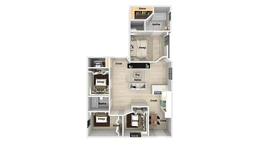 Floor plan 4 Bedroom 2 Bathroom