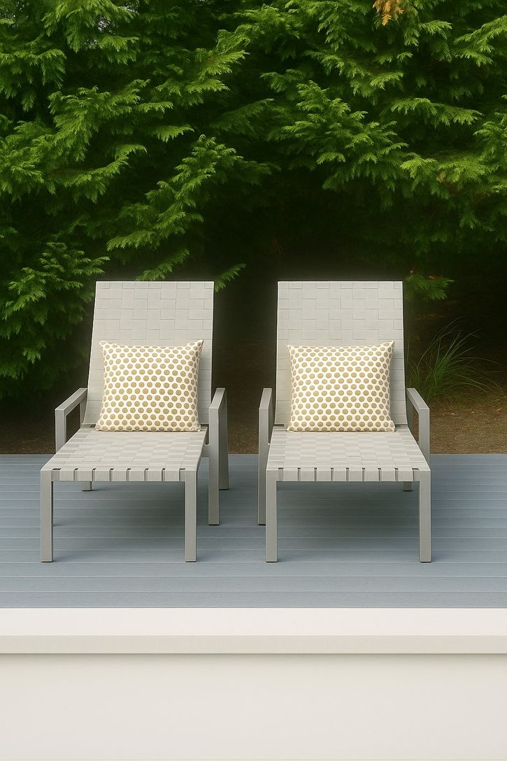  lounge chair deck located directly off of the pool