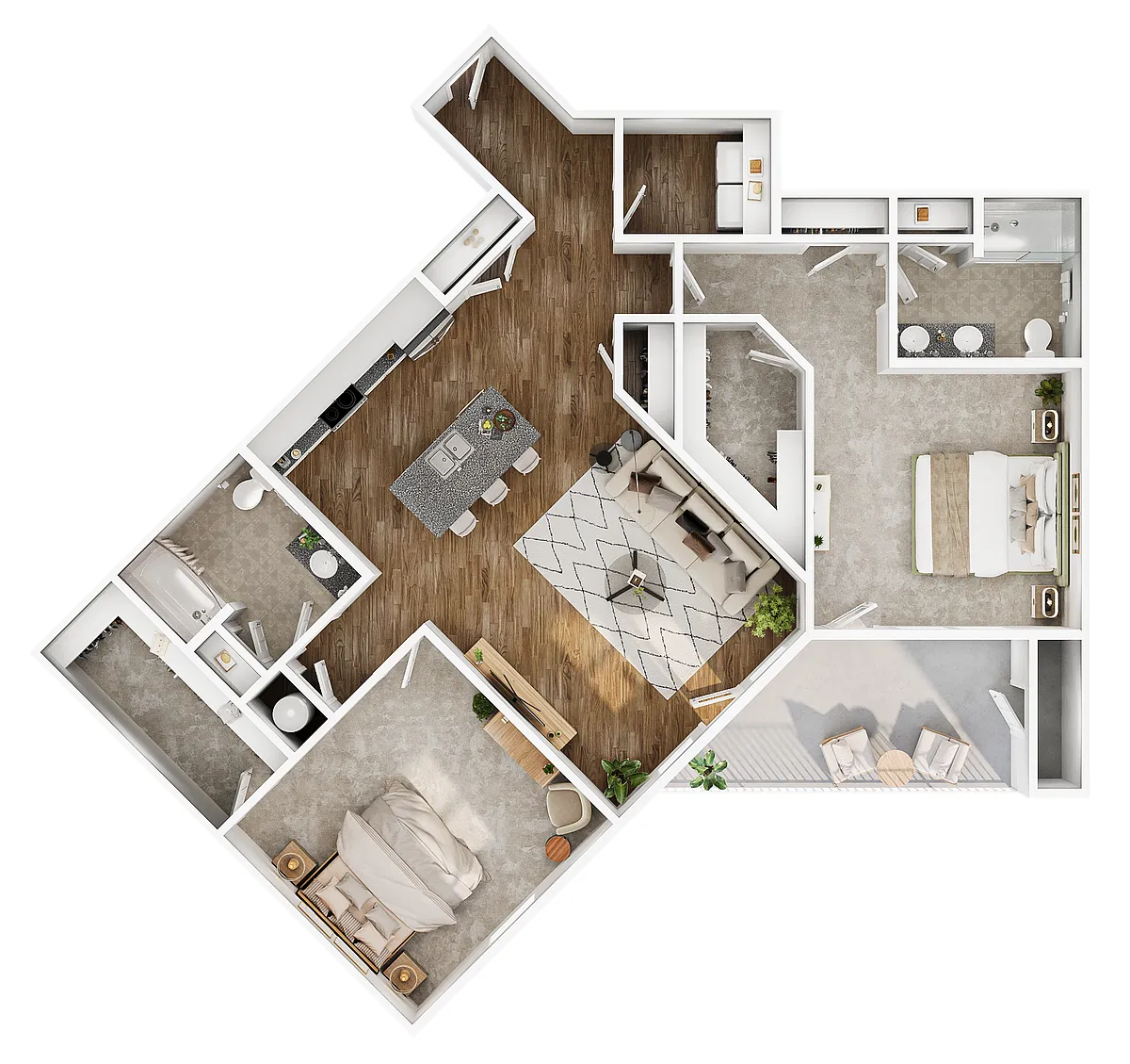 Floor plan 2 Bedroom Luxe