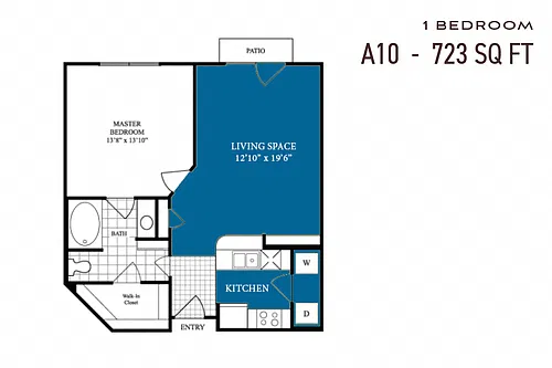 Floor plan One Bedroom A10
