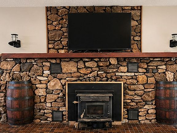 Close up of fireplace 