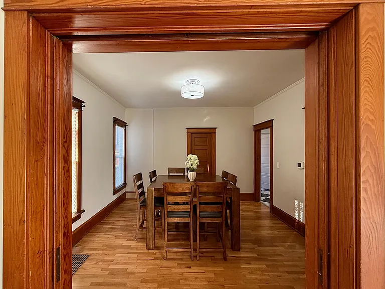Rich wood trim throughout most of home