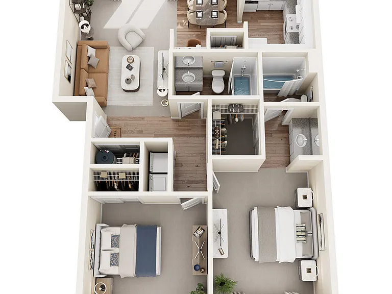 B2 Floor Plan | 2 Bedroom with 2 Bath | 951 Square Feet | Scott Mountain | Apartment Homes B2 Floor Plan | 2 Bedroom with 2 Bath | 951 Square Feet | Scott Mountain | Apartment Homes