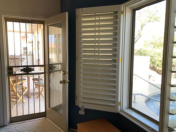 bedroom door to patio pool