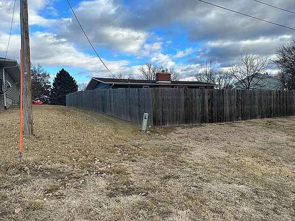 Side view of back yard