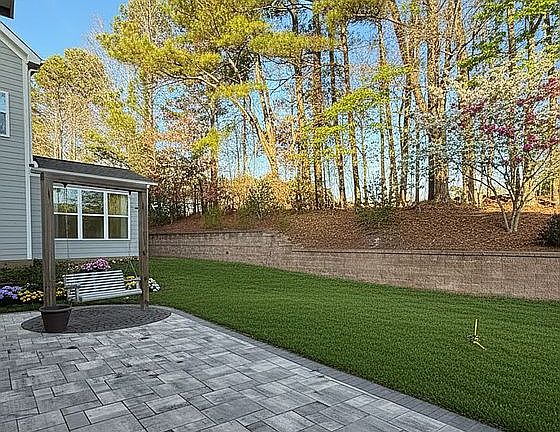 Pavered Stone Patio swing