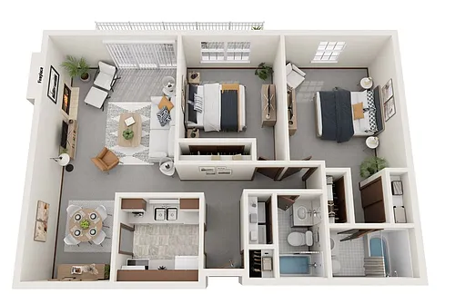 Floor plan 2 Bed 2 Bath