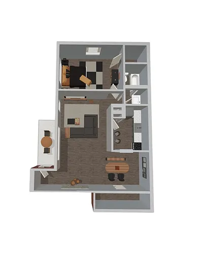 Floor plan 1 Bed, 1 Bath