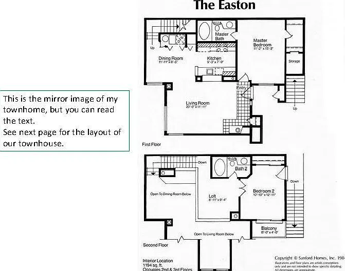Mirror image of floor plan for condo