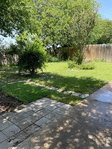 Fenced backyard
