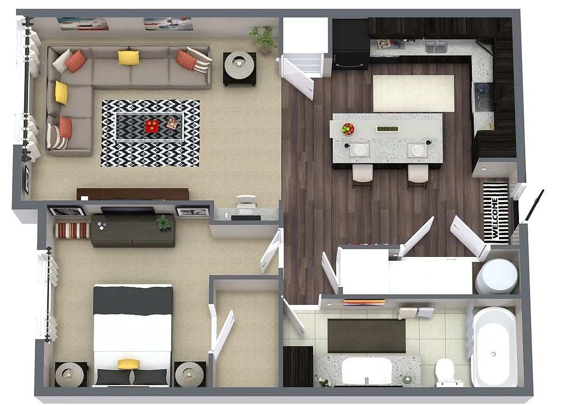 Floor plan One Bed\One Bath