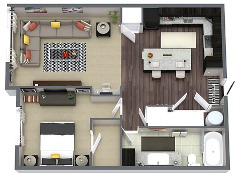 Floor plan One Bed\One Bath