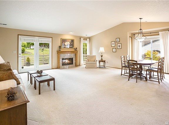 Great Room with dining area and deck access