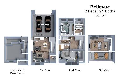 Floor plan Bellevue 2x2.5 TH
