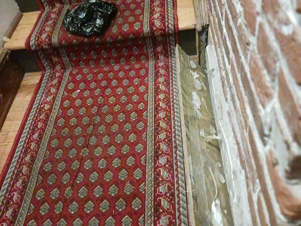 Entry stairs up to living area