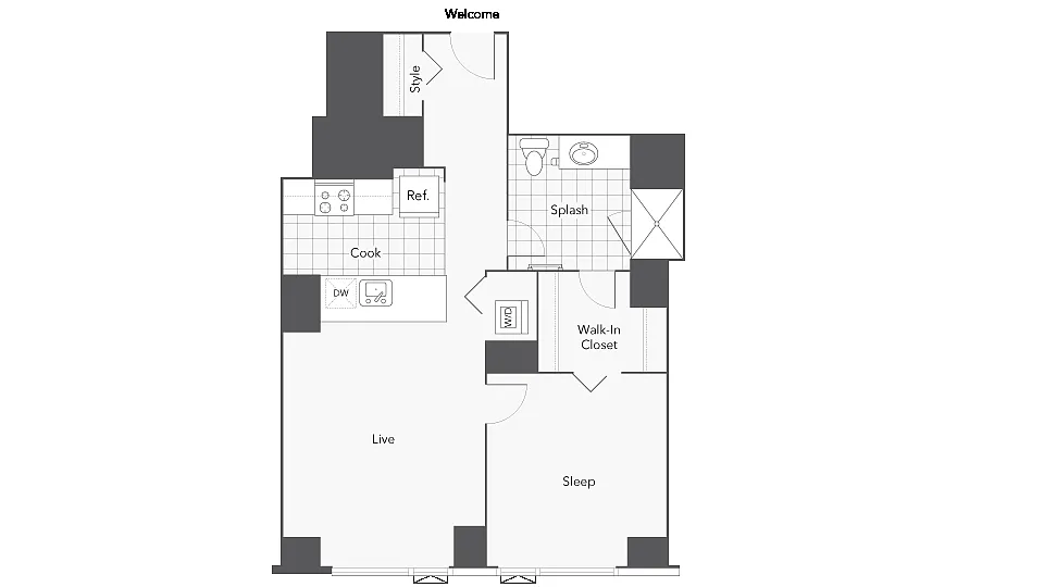 Floor plan 1B-8