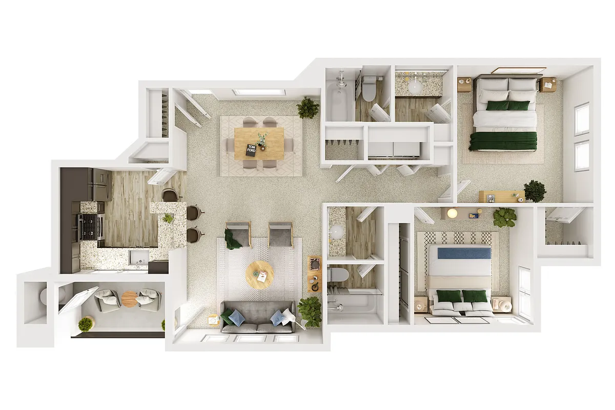 Floor plan 2BD 2BTH G2