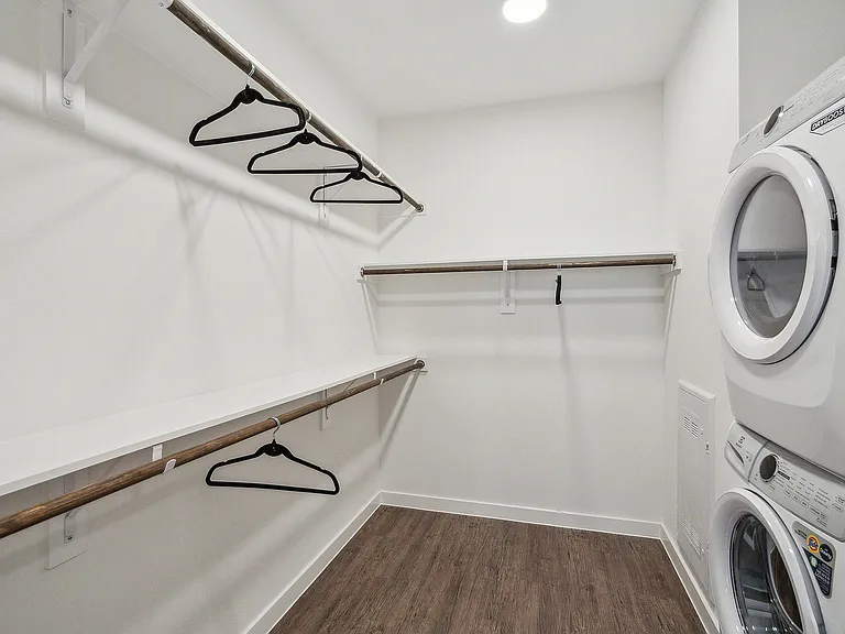 Spacious closets with in-unit washers and dryers