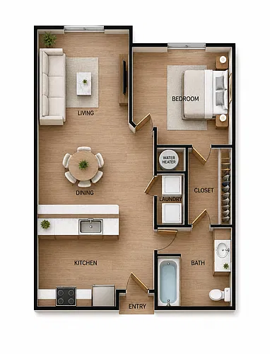 Floor plan One Bedroom
