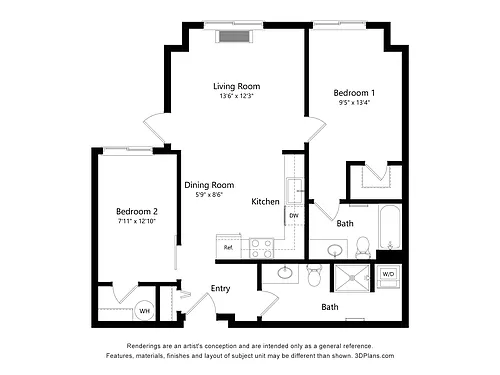 Floor plan 2X2 B2
