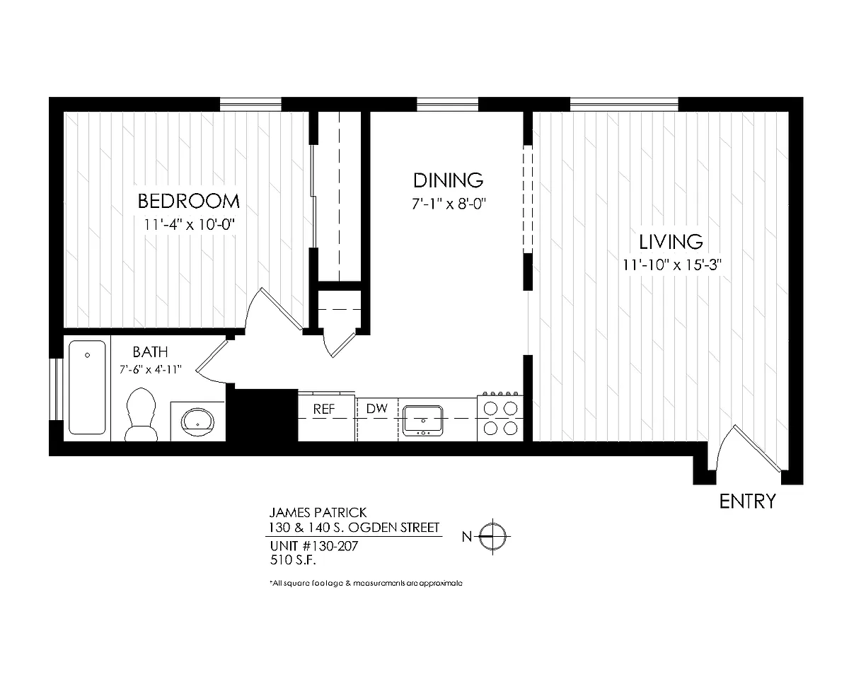 Floor plan One Bedroom, One Bath