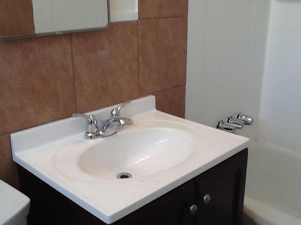 New vanity,  tub surround