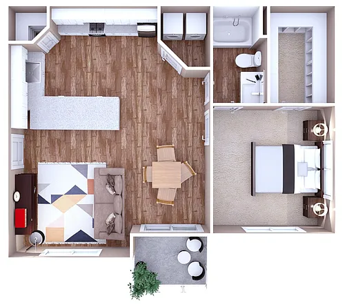 Floor plan Ivy 1x1
