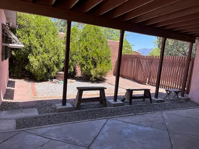 Covered patio, too.