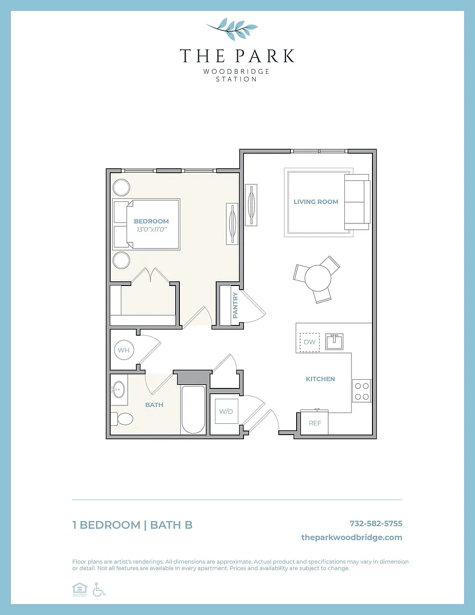 Floor plan 1 BR- B