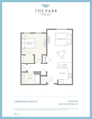 Floor plan 1 BR- B