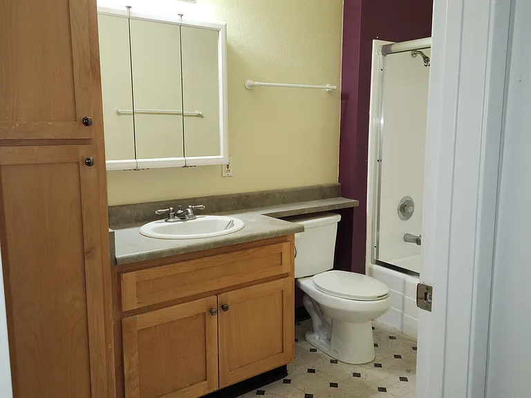Newly coated tub/shower unit and brand new shower doors.