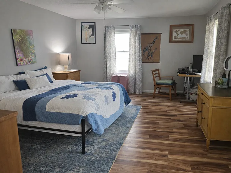 Primary bedroom with en suite and walk in closet.