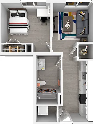 A1 | 1x1 | 497 sq ft A1 | 1x1 | 497 sq ft