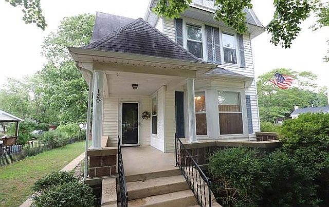 Front door and covered porch