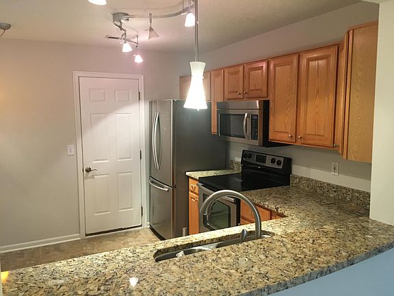 View from kitchen to door to garage