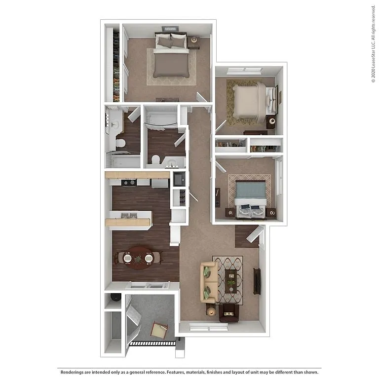 Floor plan 3 Bedroom WD Hookups