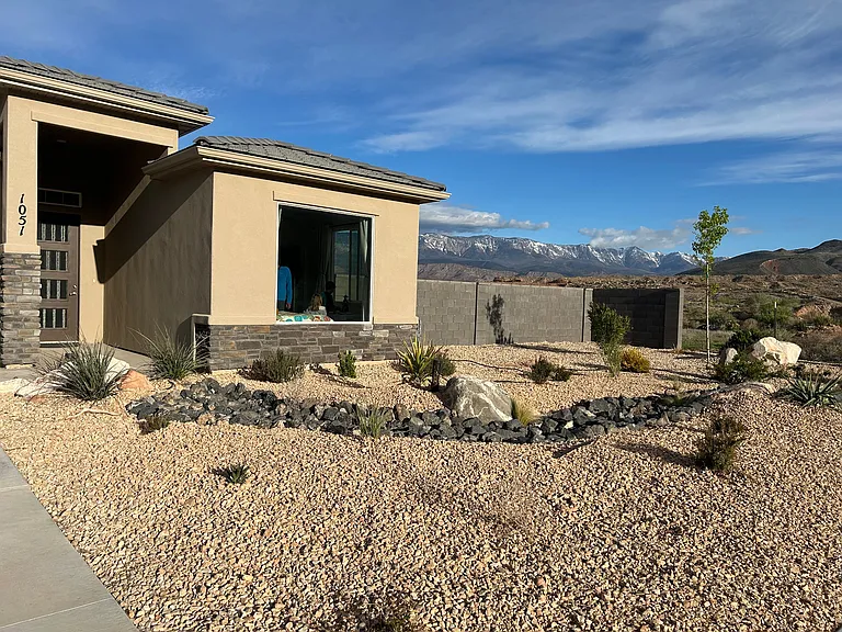 Front yard to right of garage