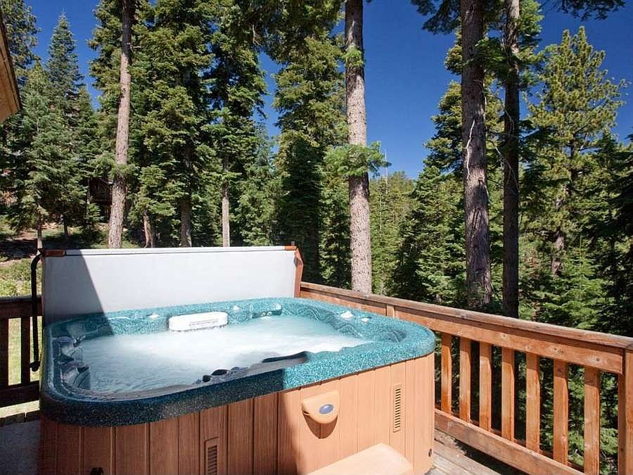 "Relax in the hot tub & enjoy the views"