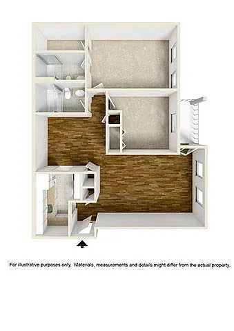 Floor plan 2 Bed - 2 Bath