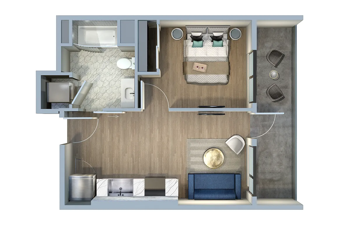 Floor plan Studio-1G-2