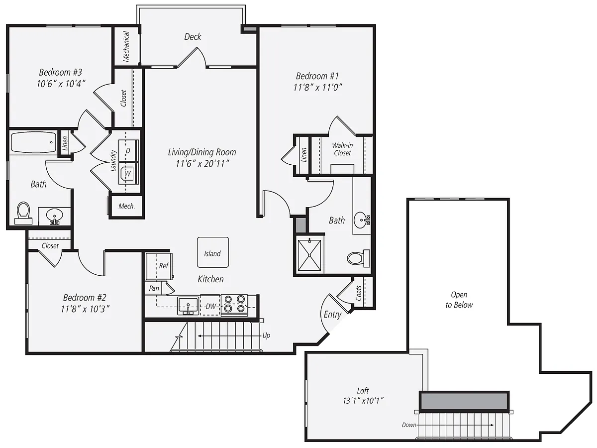 Floor plan Walnut Loft