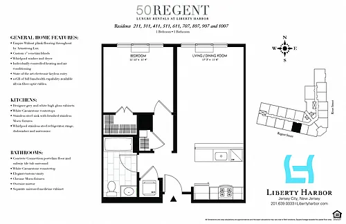 Floor plan 50 REGENT-1 BEDROOM PLAN G
